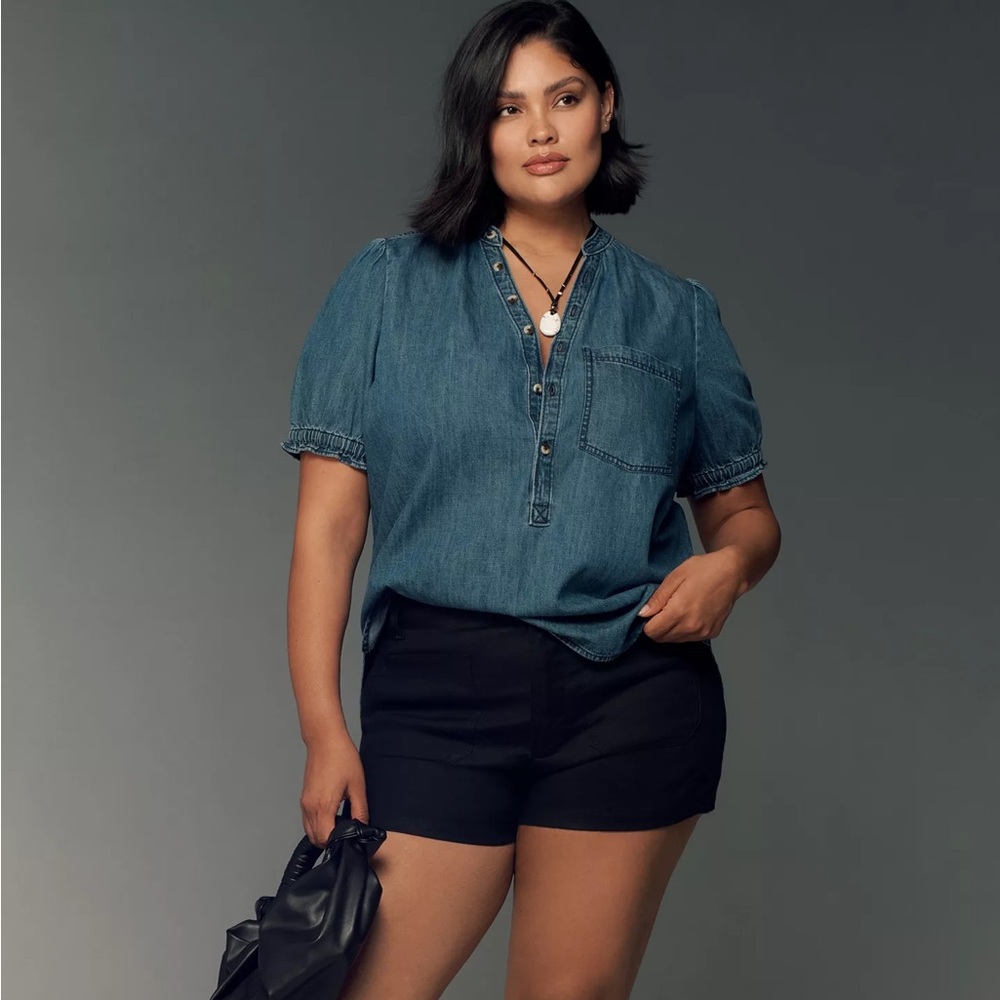 Aly Puff-Sleeve Blouse by Pilcro